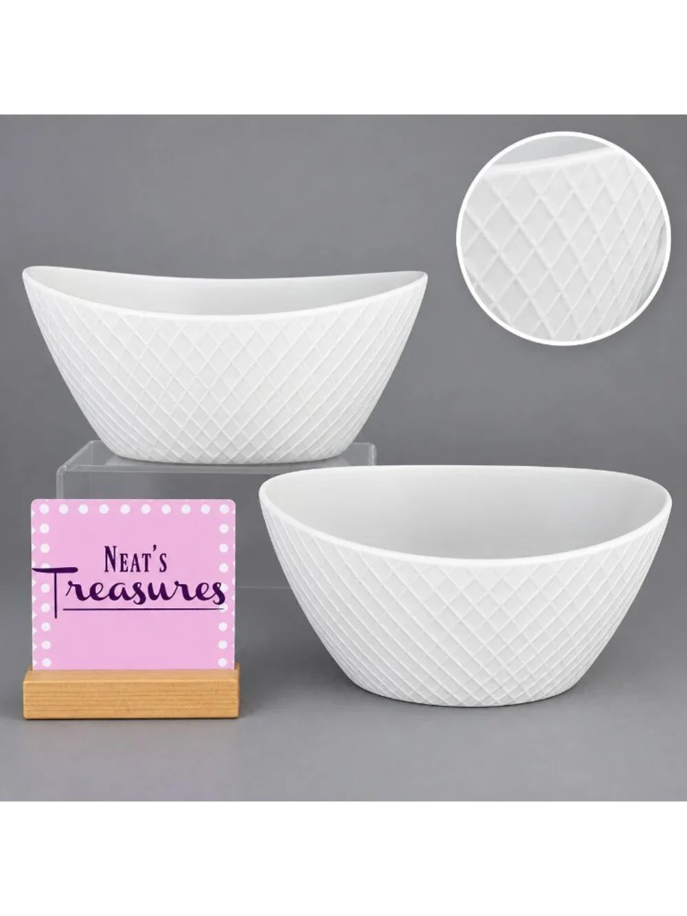 Over And Back DIAMOND White Embossed Criss Cross 8